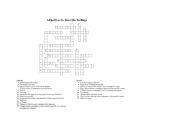 English worksheet: Adjectives to describe feelings with solution - crossword