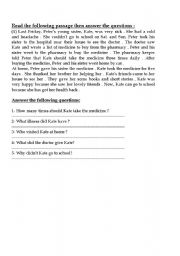 English worksheet: Kate