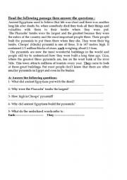 English Worksheet: Ancient Egyptians