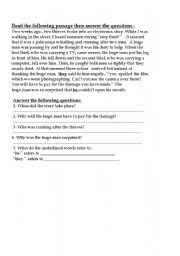 English Worksheet: Thieves