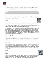 English Worksheet: ANNE FRANK