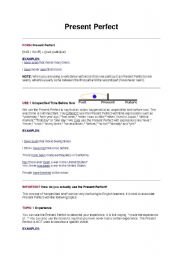 English Worksheet: Present Perfect Grammar Guide