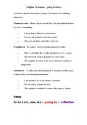 English worksheet: Going to