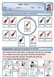 English Worksheet: COLOURS AND CLOTHES