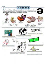 English worksheet: R sounds