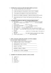 English Worksheet: Relatives exam