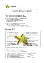 English Worksheet: too & enough