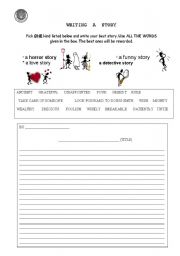 English worksheet: STORY WRITING