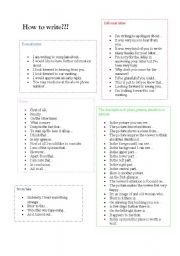 English Worksheet: how to write