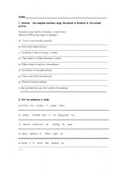 English Worksheet: frequency adverbs