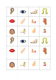 English worksheet: body parts MEMO