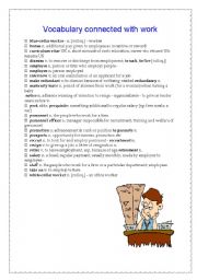 English Worksheet: vocabulary connected with work