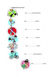 English Worksheet: Can - Cant