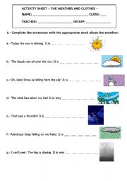 English Worksheet: The weather