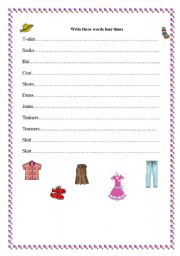 English worksheet: clothes 