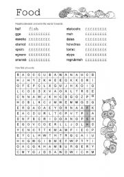 English Worksheet: Food