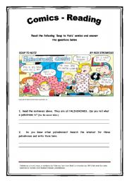English Worksheet: Comics - Reading Activity 7 - PALINDROME