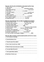 English Worksheet: present perfect