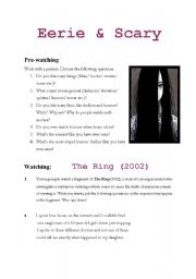 Eerie and scary. The Ring video worksheet.