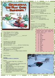 English Worksheet: GRANDMA GOT RUN OVER BY A REINDEER