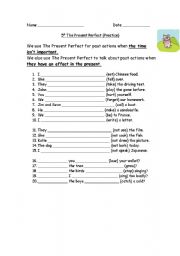 English Worksheet: Present Perfect Practice