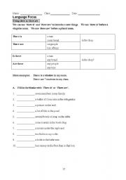 English Worksheet: There is / There are