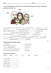 English Worksheet: My family