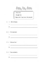 English Worksheet: THE VERB 