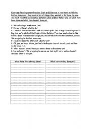 English worksheet: present perfect