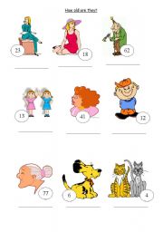 English Worksheet: How old are they?