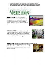 Adventure holidays