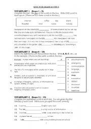 English Worksheet: GRAMMAR AND VOCAB