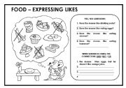 English Worksheet: FOOD - EXPRESSING LIKES