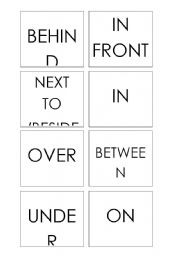 English worksheet: Pictures for prepositions of place 2