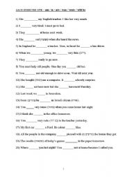 English worksheet: To be in present future and past