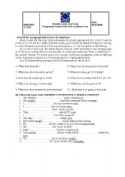 English Worksheet: present simple- present continuous