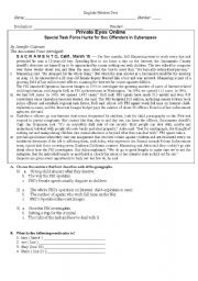 English Worksheet: English test - Internet