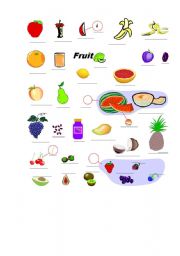 English worksheet: fruit