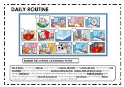 English Worksheet: NICKOS DAILY ROUTINE