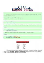 English worksheet: What are Modal Verbs