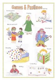 English Worksheet: Games and pastimes voc (1)