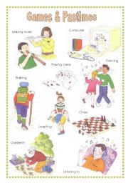 English Worksheet: Games and Pastimes voc (2)