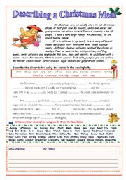 English Worksheet: Describing a Christmas Meal