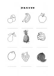 English worksheet: Fruits