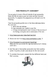 English Worksheet: Personality Assessment
