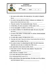 English Worksheet: Whats his or her job?