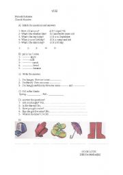 English Worksheet: QUIZ
