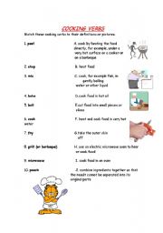 English Worksheet: cooking verbs