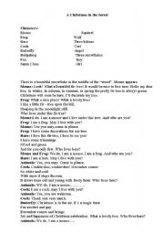 English Worksheet: Christmas in the forest