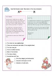 English Worksheet: Read the friends e-mails